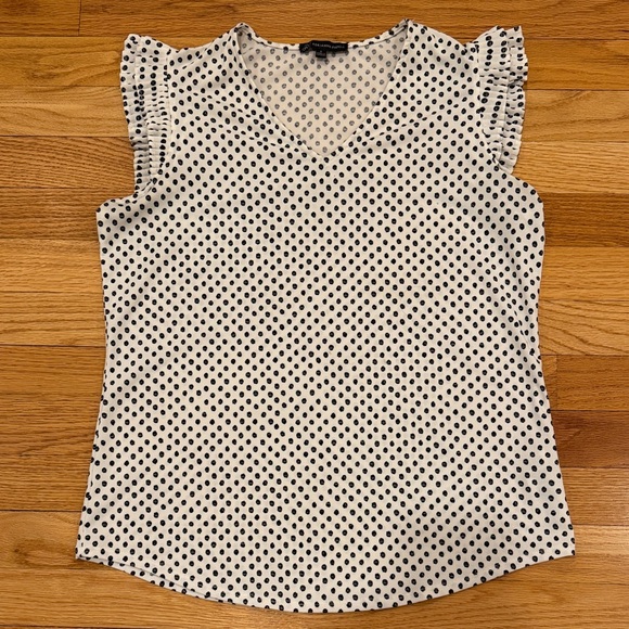 Adrianna Papell Tops - Adrianna Papell Black and White Polka Dot Blouse